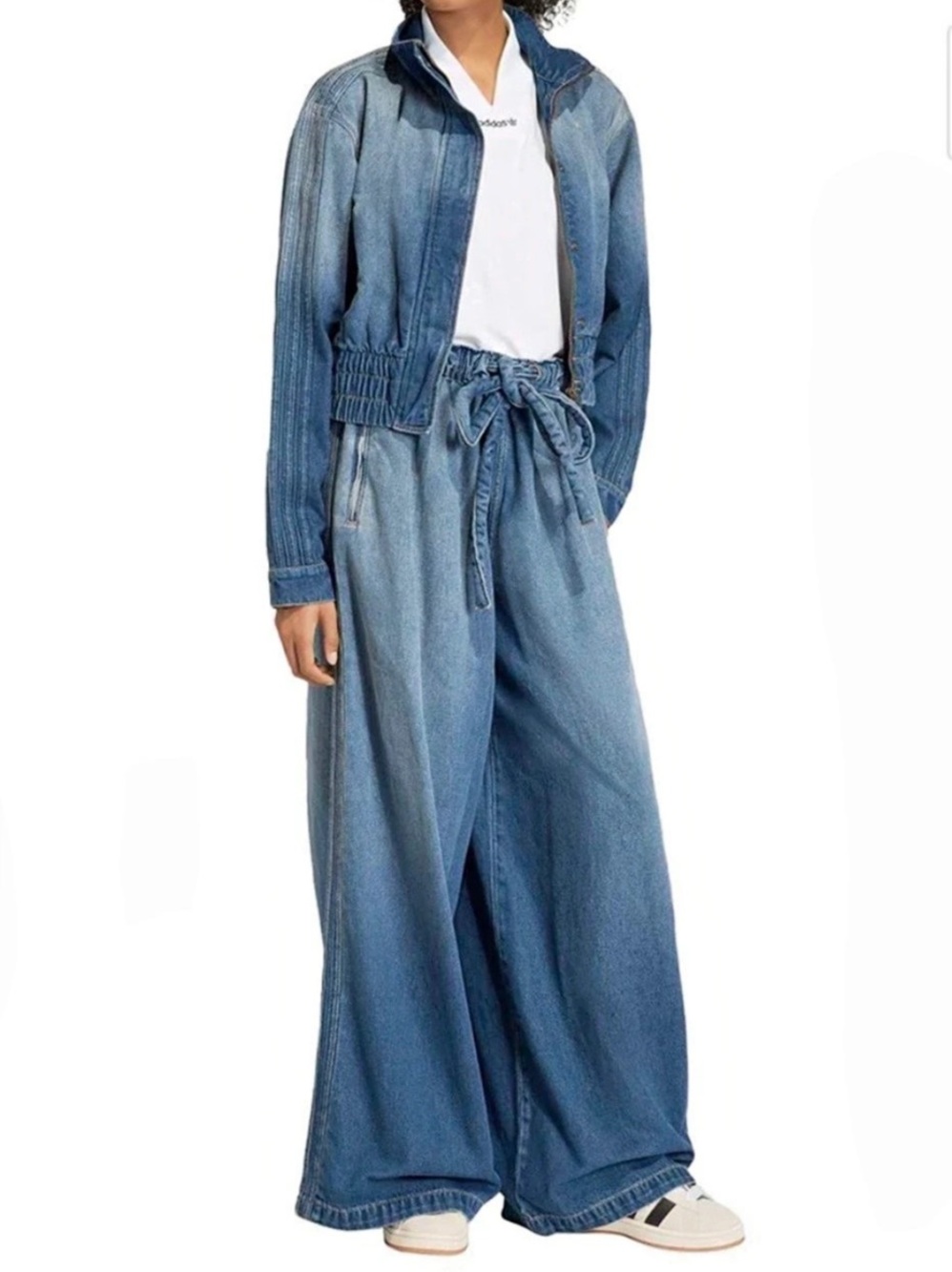 adidas Summer Glow Denim Wide Leg Pants